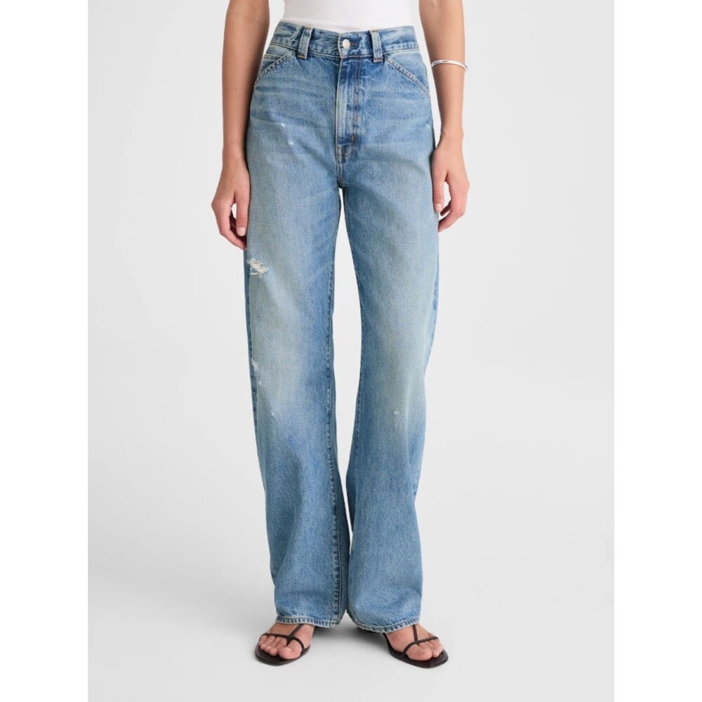 Madewell The Balloon Jean Medium Wash Dobins Distressed Size 29 - Picture 2 of 13
